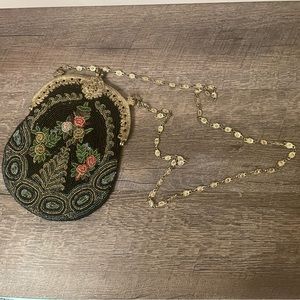 Vintage beaded & metal purse